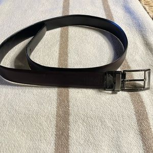 Genuine leather dark brown belt